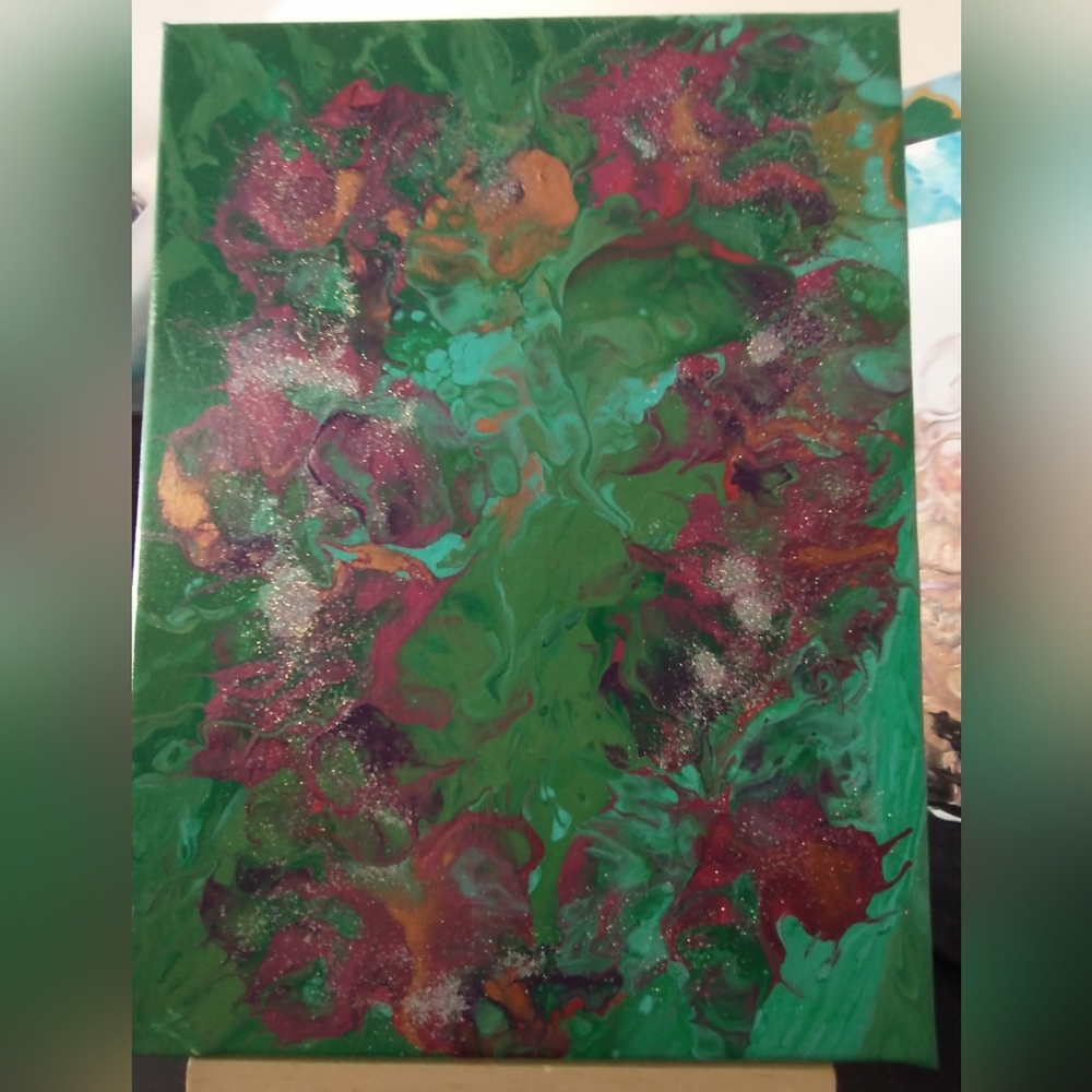 'Green Lei' DESIGNS BY SANDY, Acrylic Painting, Sealed, 9x12 - Picture 4 of 15